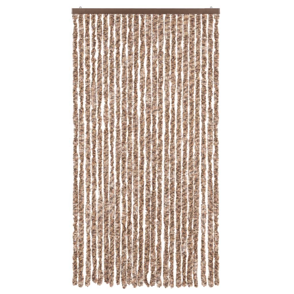 Vidaxx fly curtain 100x220 cm chenille beige and dark brown