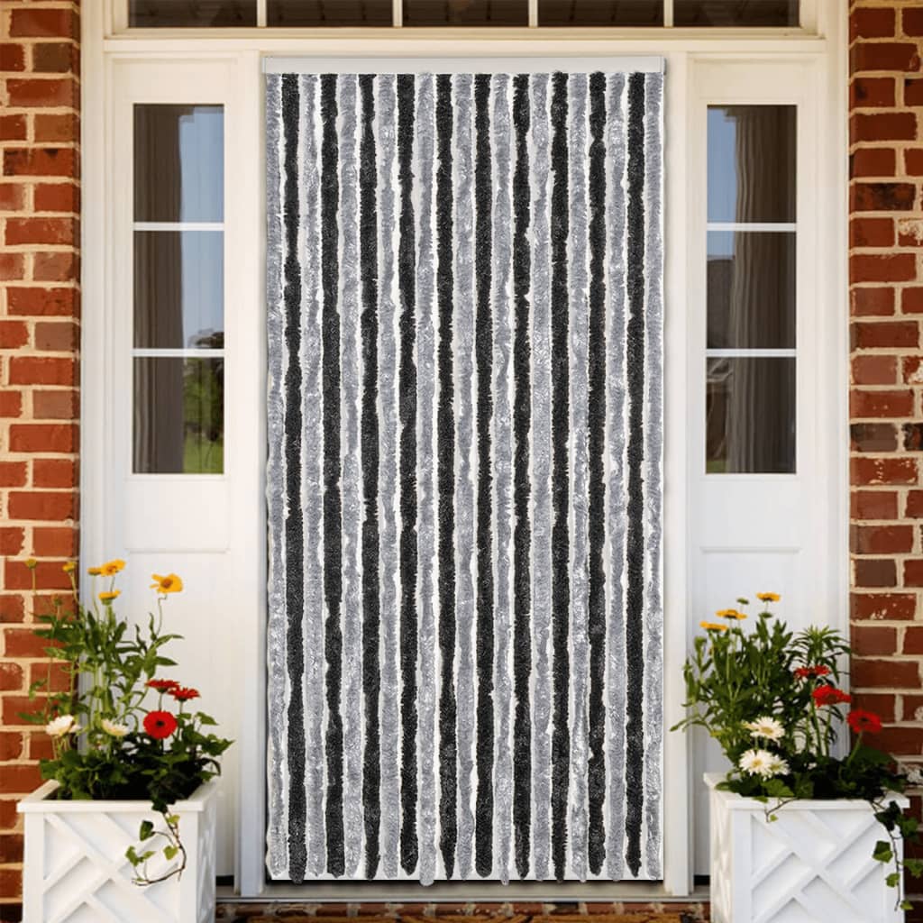 Vidaxx fly curtain 90x220 cm chenille gray and black