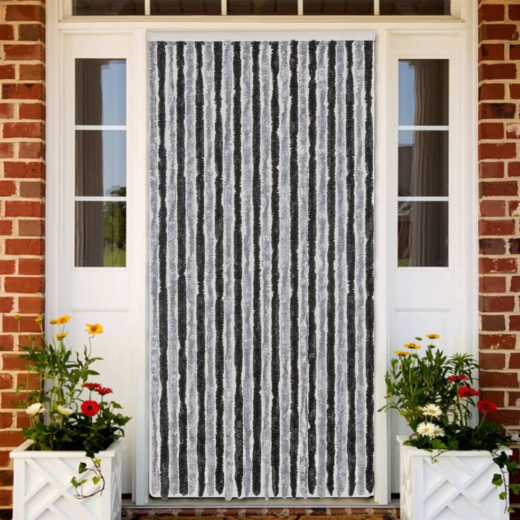 Vidaxx fly curtain 100x230 cm chenille gray and black