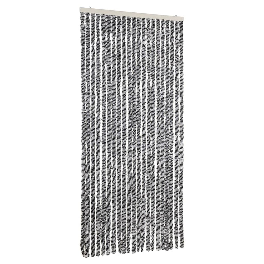 Vidaxl vliegengordijn 90x200 cm chenille grijs en zwart-wit
