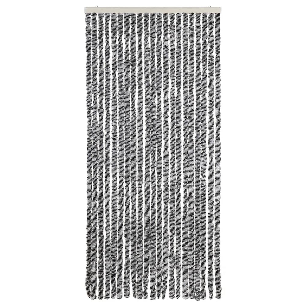 Vidaxl vliegengordijn 90x200 cm chenille grijs en zwart-wit