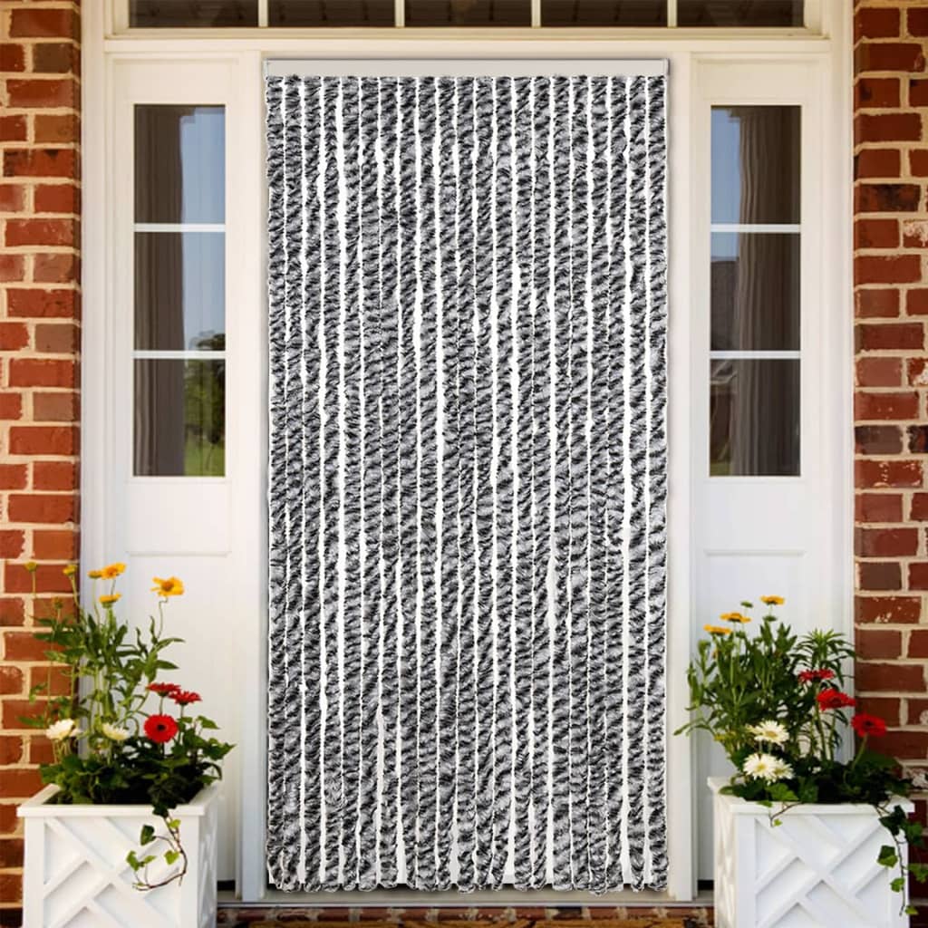Vidaxx fly curtain 90x220 cm chenille gray and black and white