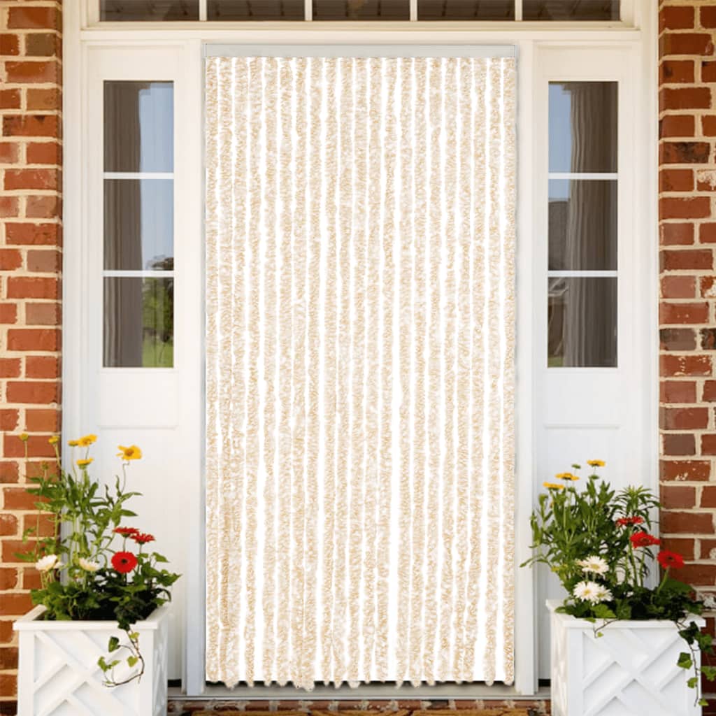 Vidaxx fly curtain 90x220 cm chenille beige and white