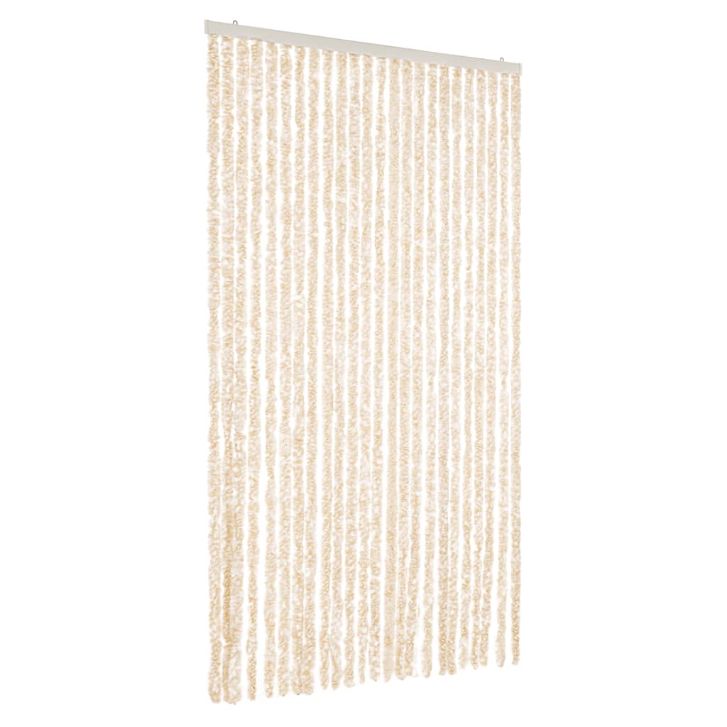 Vidaxx Fliegenvorhang 100x220 cm Chenille Beige und Weiß