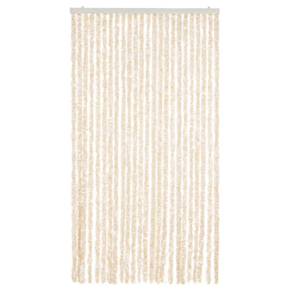 Vidaxx Fliegenvorhang 100x220 cm Chenille Beige und Weiß