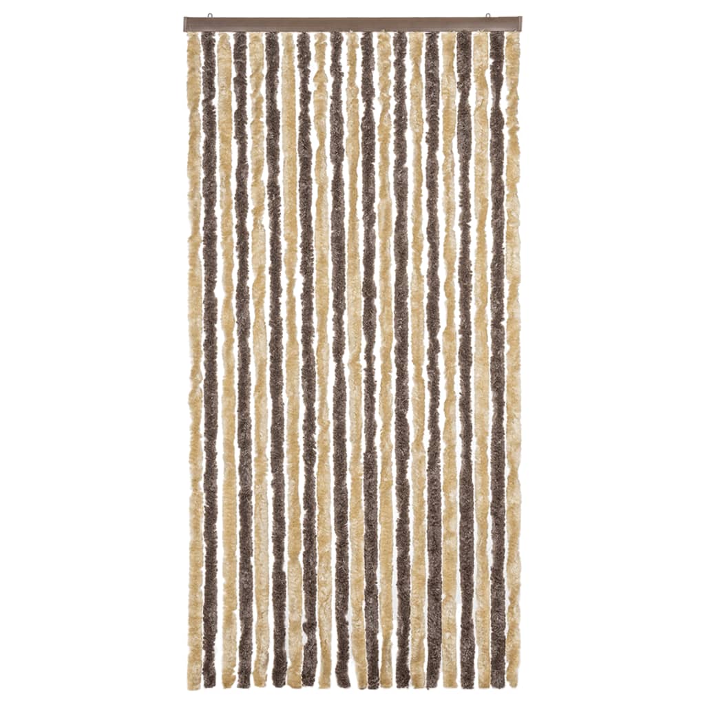Vidaxx Fliegenvorhang 90x220 cm Chenille Dunkelbraun und Beige