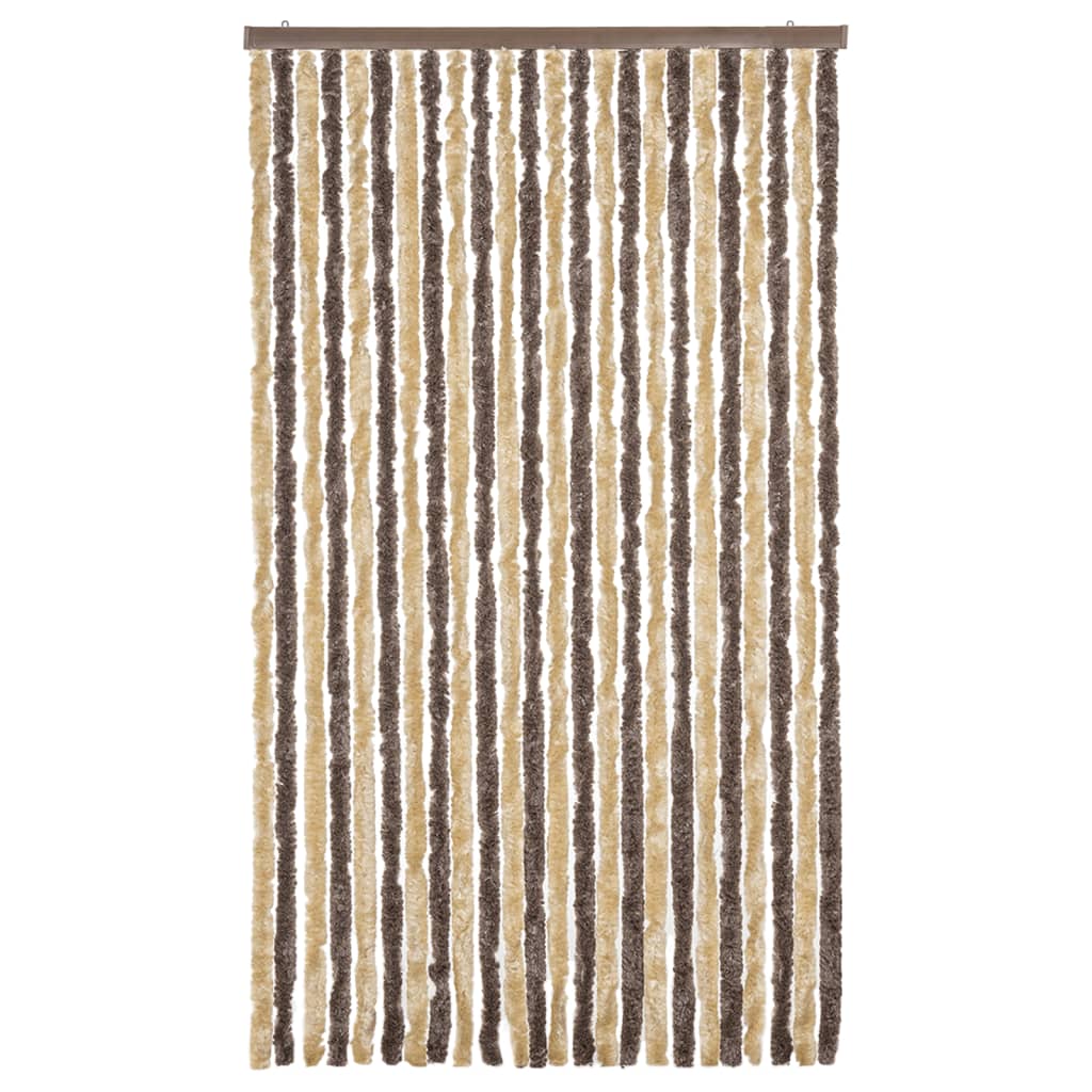 Vidaxx Fliegenvorhang 100x230 cm Chenille Dunkelbraun und Beige
