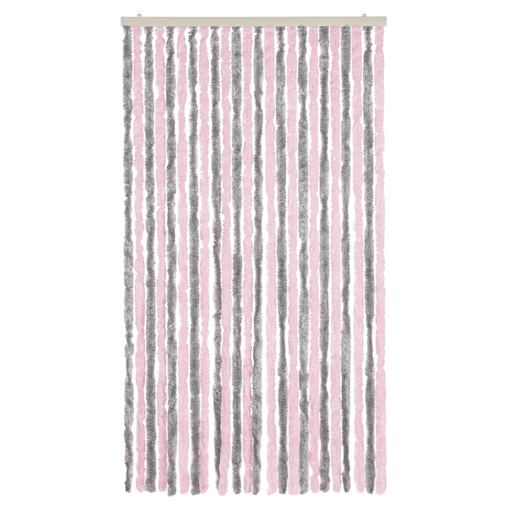 Vidaxx Fliegenvorhang 100x200 cm Chenille Silbergrau und Rosa