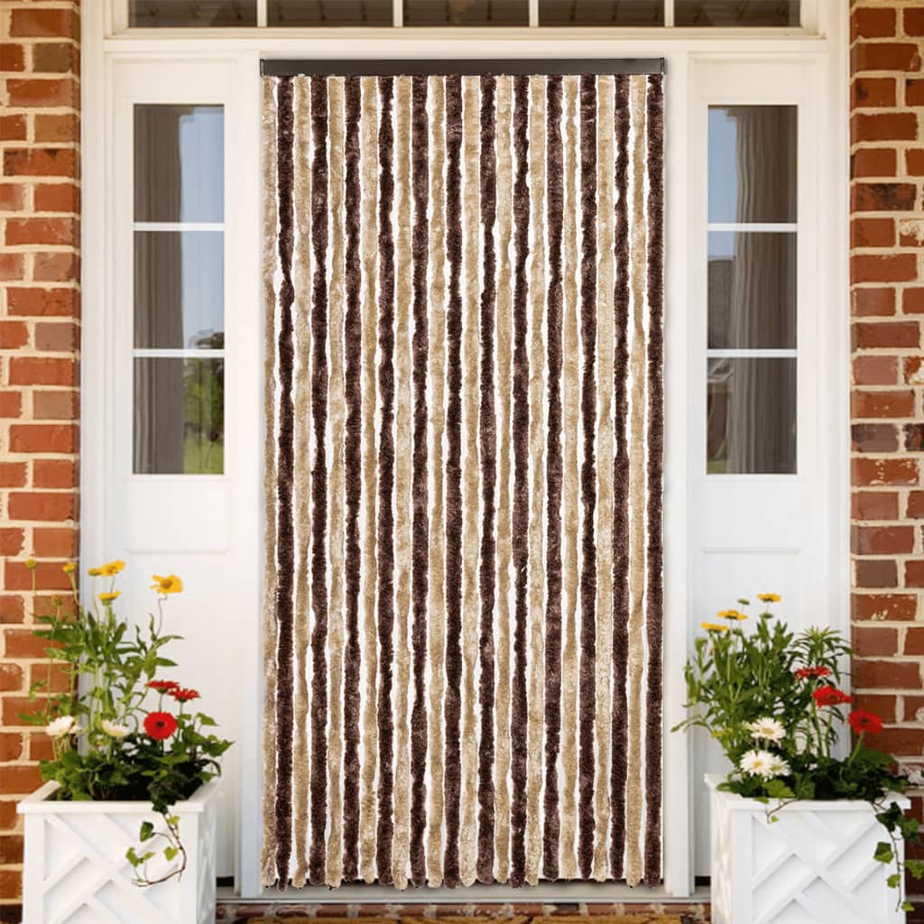 Vidaxx fly curtain 100x230 cm chenille beige and light brown