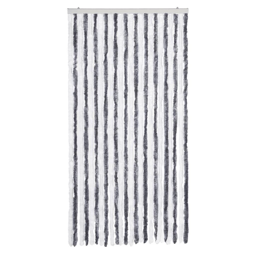 Vidaxx Fliegenvorhang 100x230 cm Chenille grau und weiß