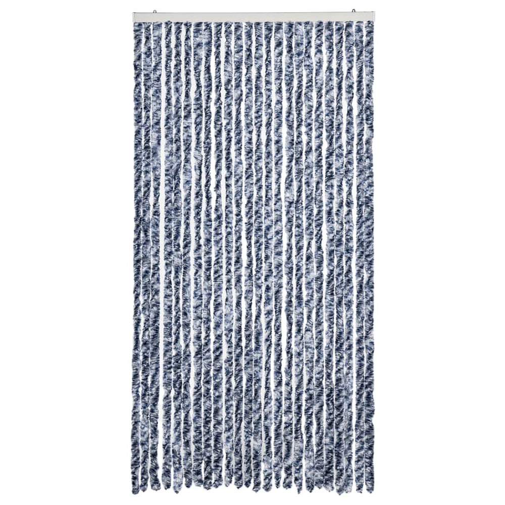Vidaxl fly curtain 100x200 cm chenille blue and white