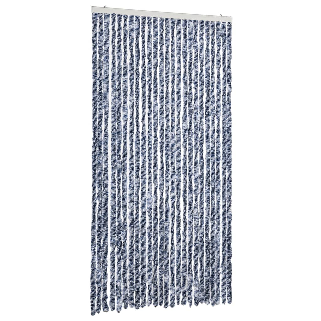 Vidaxx Fliegenvorhang 100x230 cm Chenille blau und weiß