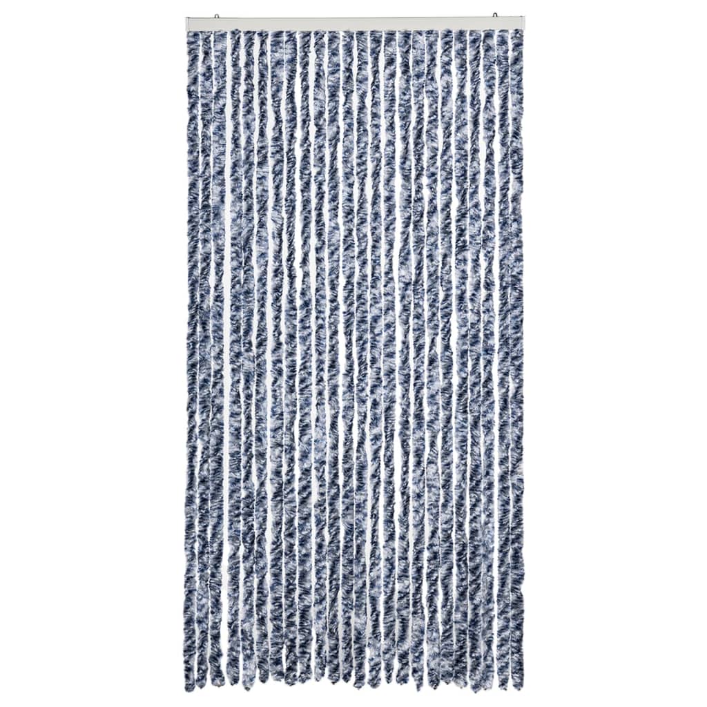 Vidaxx Fliegenvorhang 100x230 cm Chenille blau und weiß