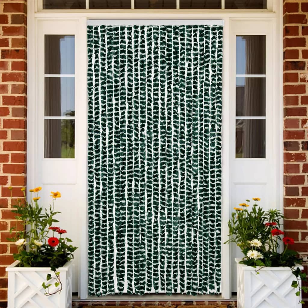 Vidaxx fly curtain 90x200 cm chenille green and white
