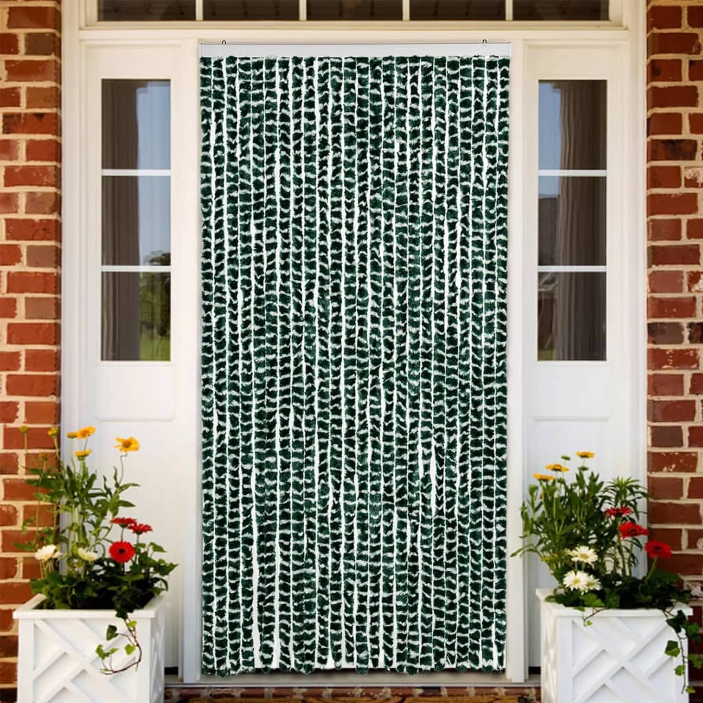 Vidaxx fly curtain 100x230 cm chenille green and white