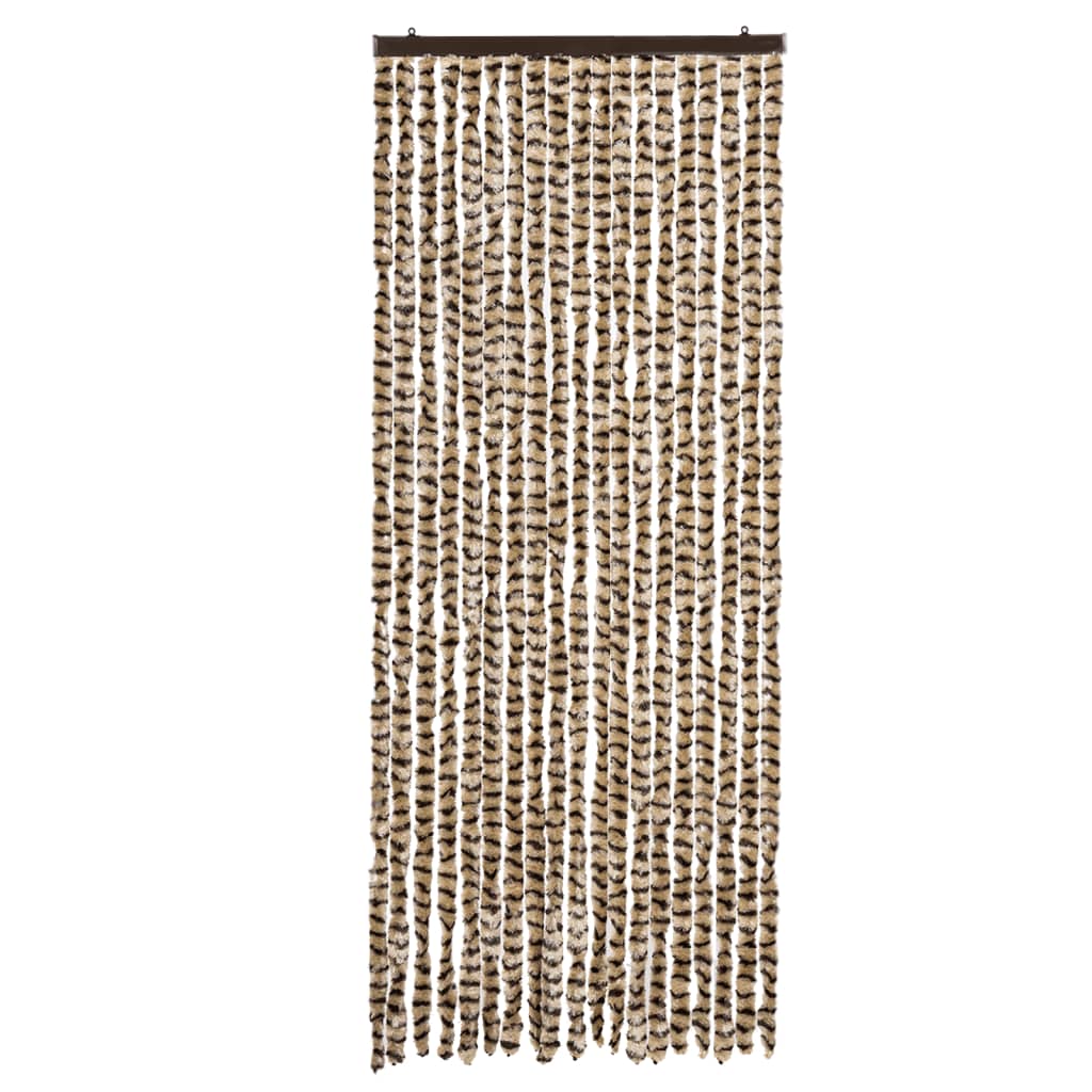 Vidaxx Fliegenvorhang 56x200 cm Chenille Beige und Braun