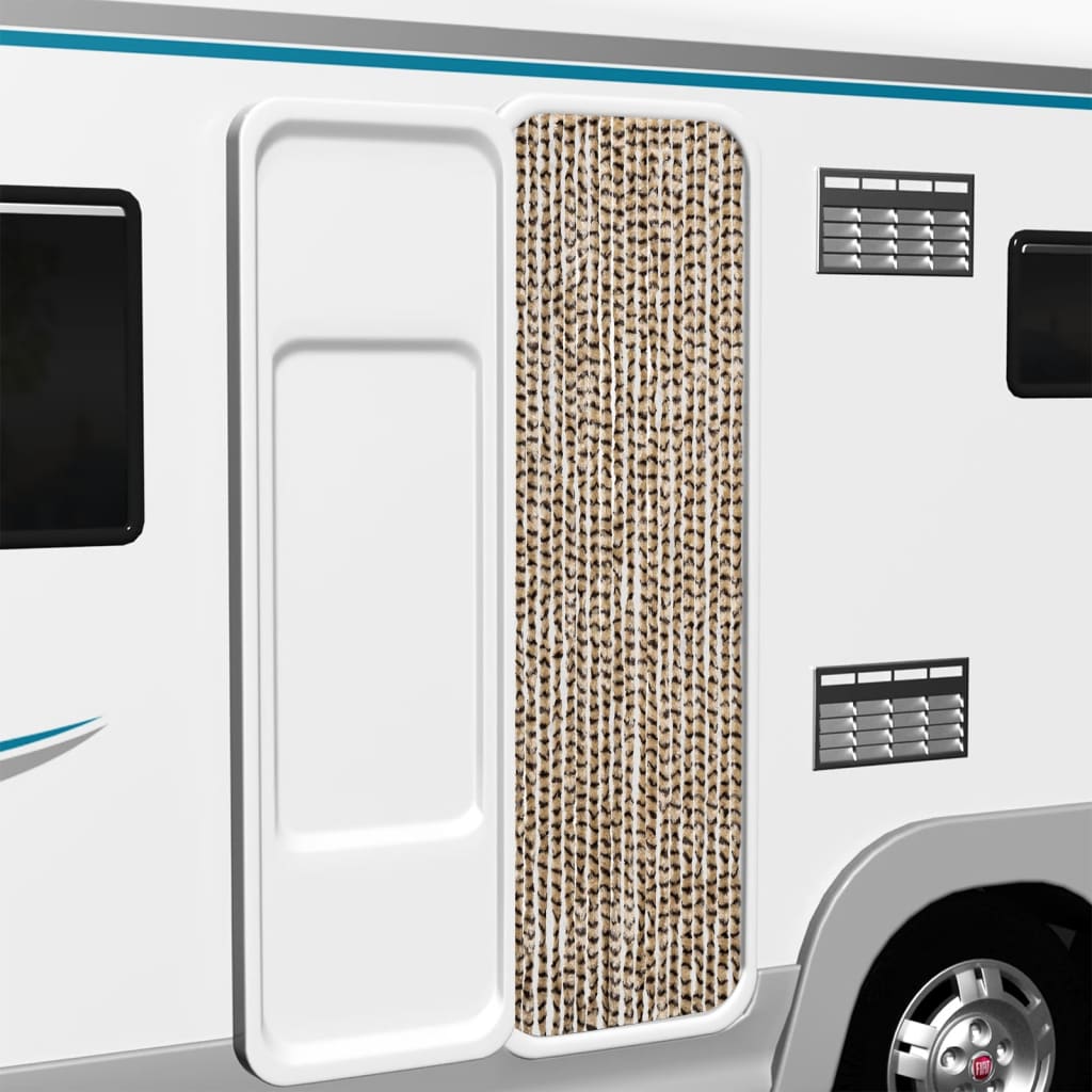 Vidaxx Fliegenvorhang 56x200 cm Chenille Beige und Braun