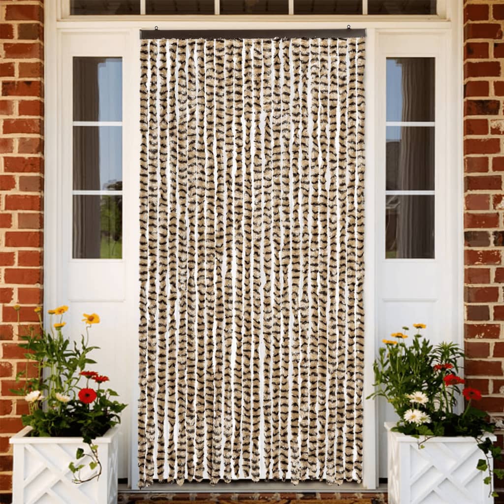 Vidaxx fly curtain 100x200 cm chenille beige and brown