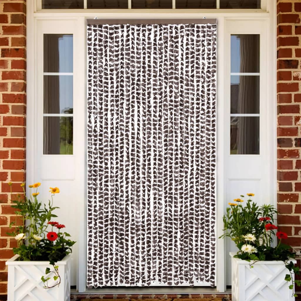 Vidaxx fly curtain 100x230 cm chenille brown and white