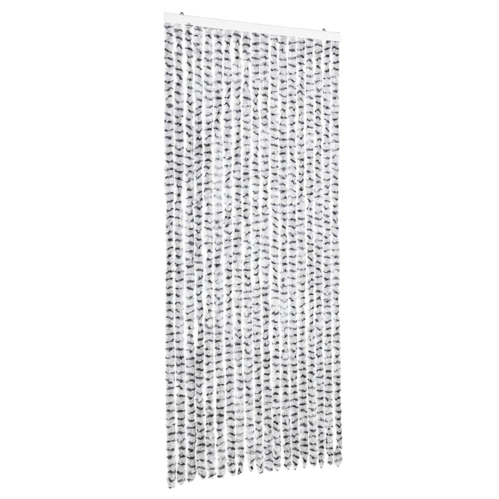 Vidaxl vliegengordijn 56x200 cm chenille lichtgrijs en donkergrijs