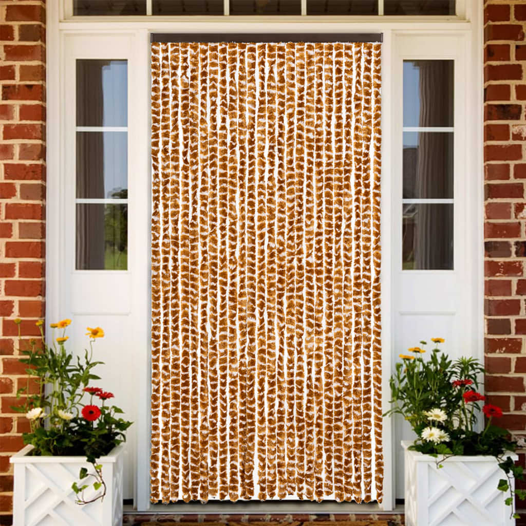 Vidaxx fly curtain 100x230 cm chenille ocher and white