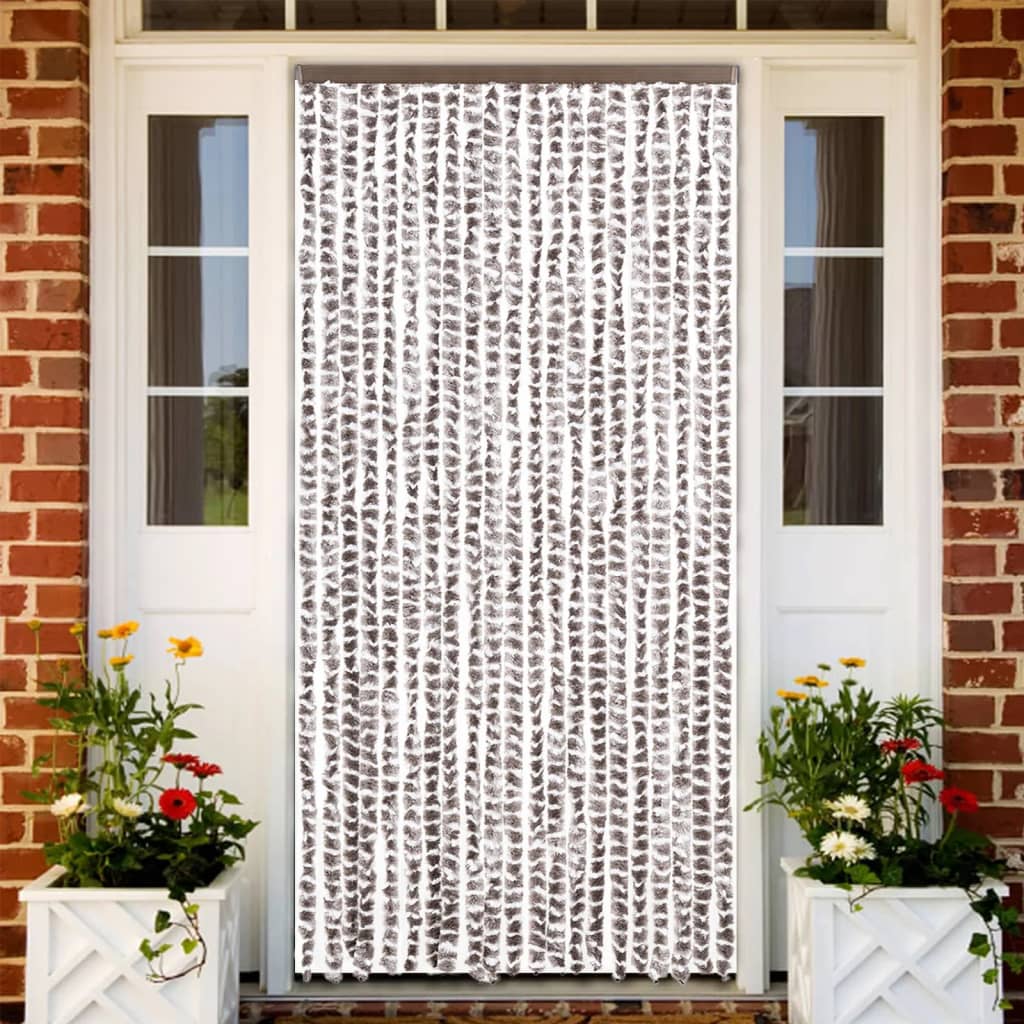 Vidaxx fly curtain 90x200 cm chenille taupe and white