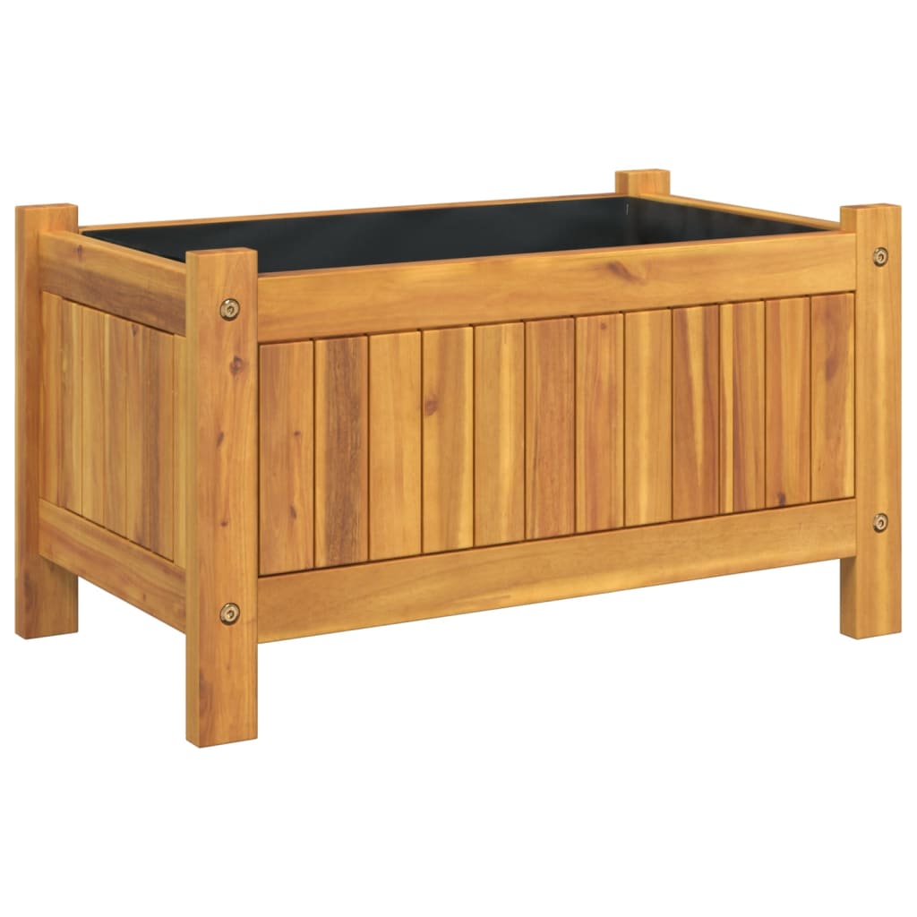 Vidaxx jardinière avec doublure 54x31x30 cm bois d'acacia massif