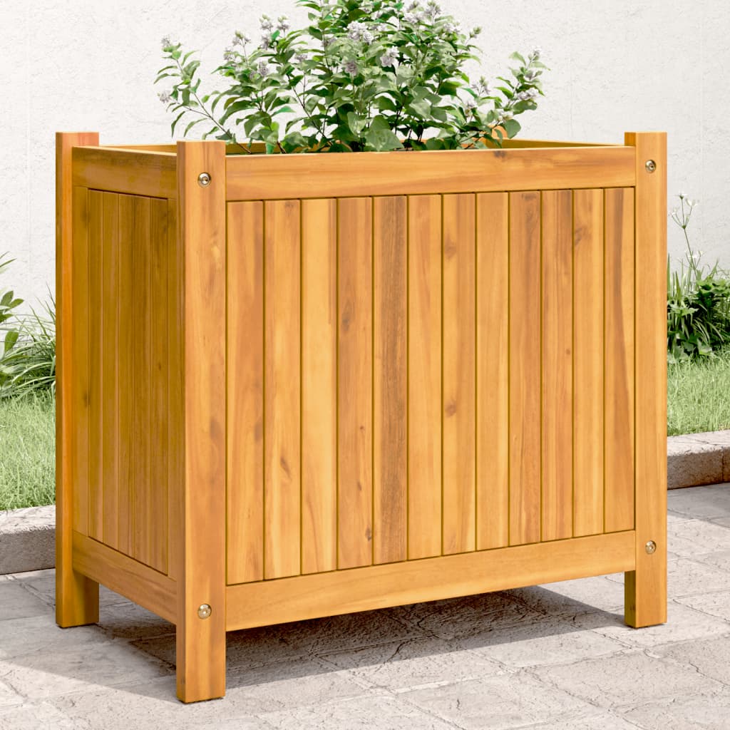 Jardinera Vidaxx con forro 54x31x50 cm madera maciza de acacia