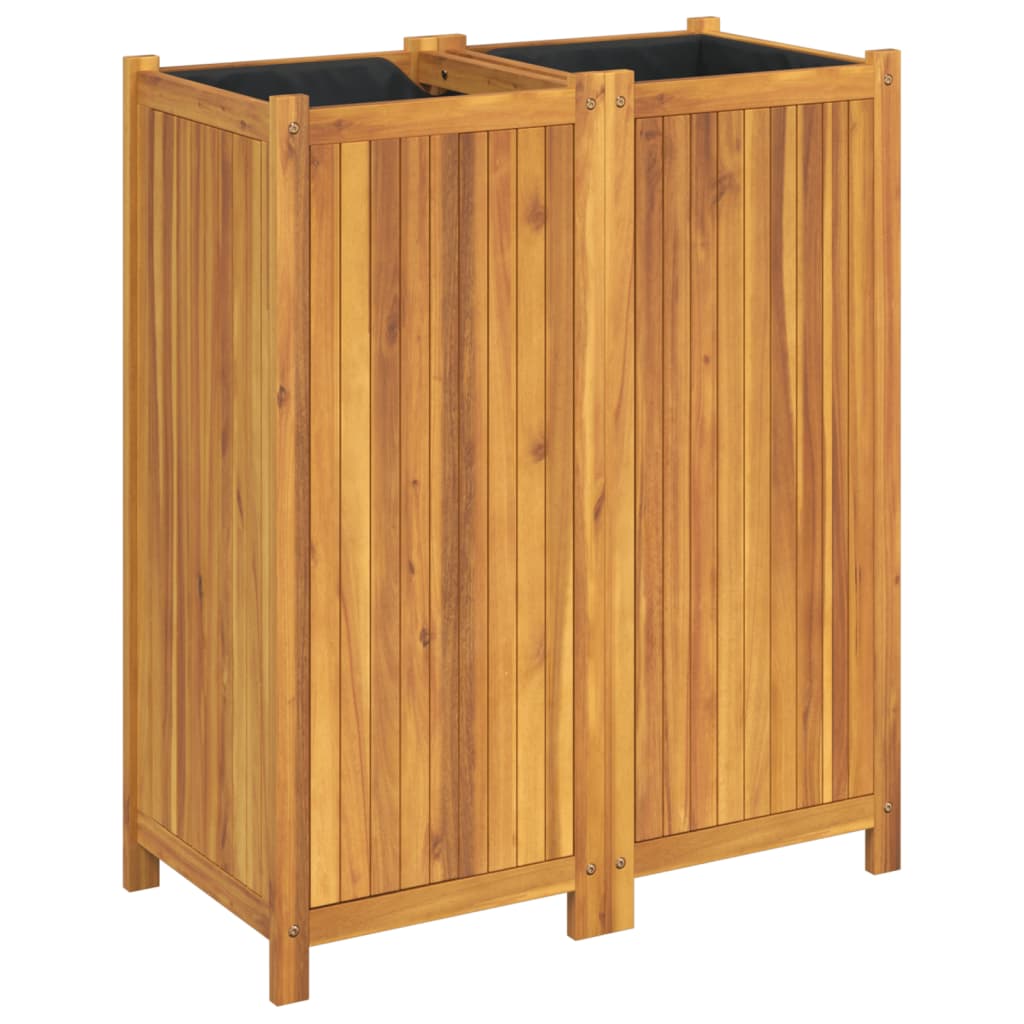 Vidaxx planter with lining 84x42x100 cm solid acacia wood