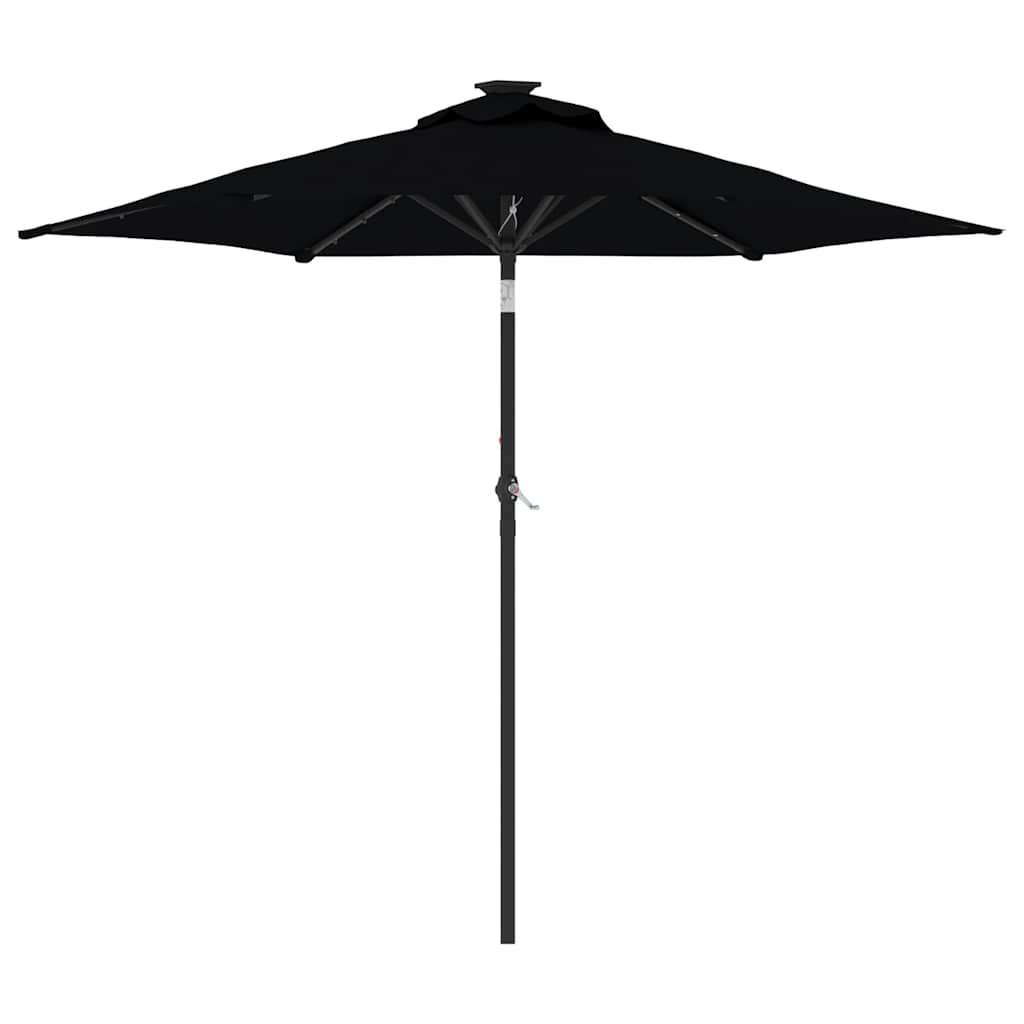 VidaXL parasol with LEDs and steel pole 225x225x212 cm black