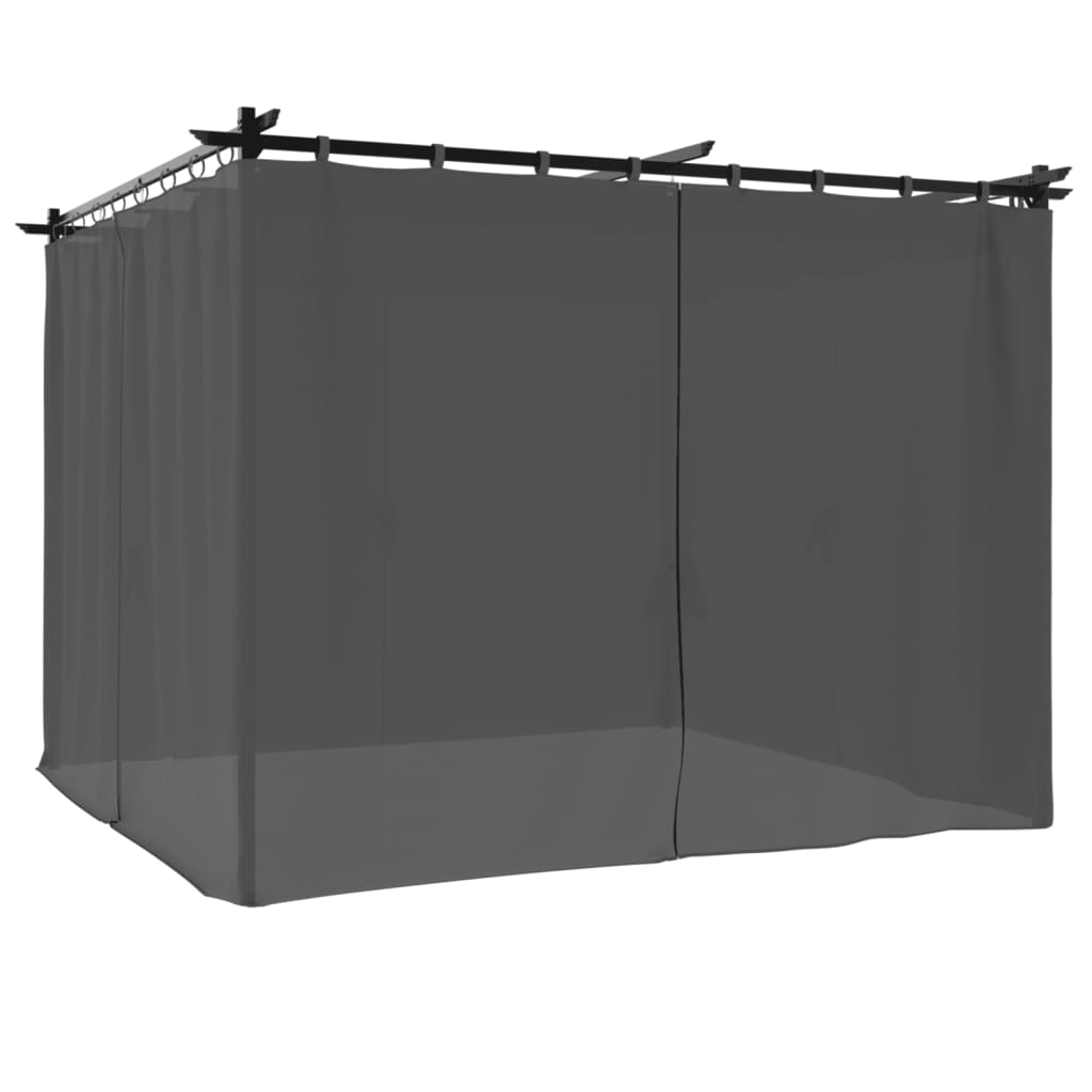 Vidaxx Gazebo mat Gardinen 3x3 m Stol anthracite