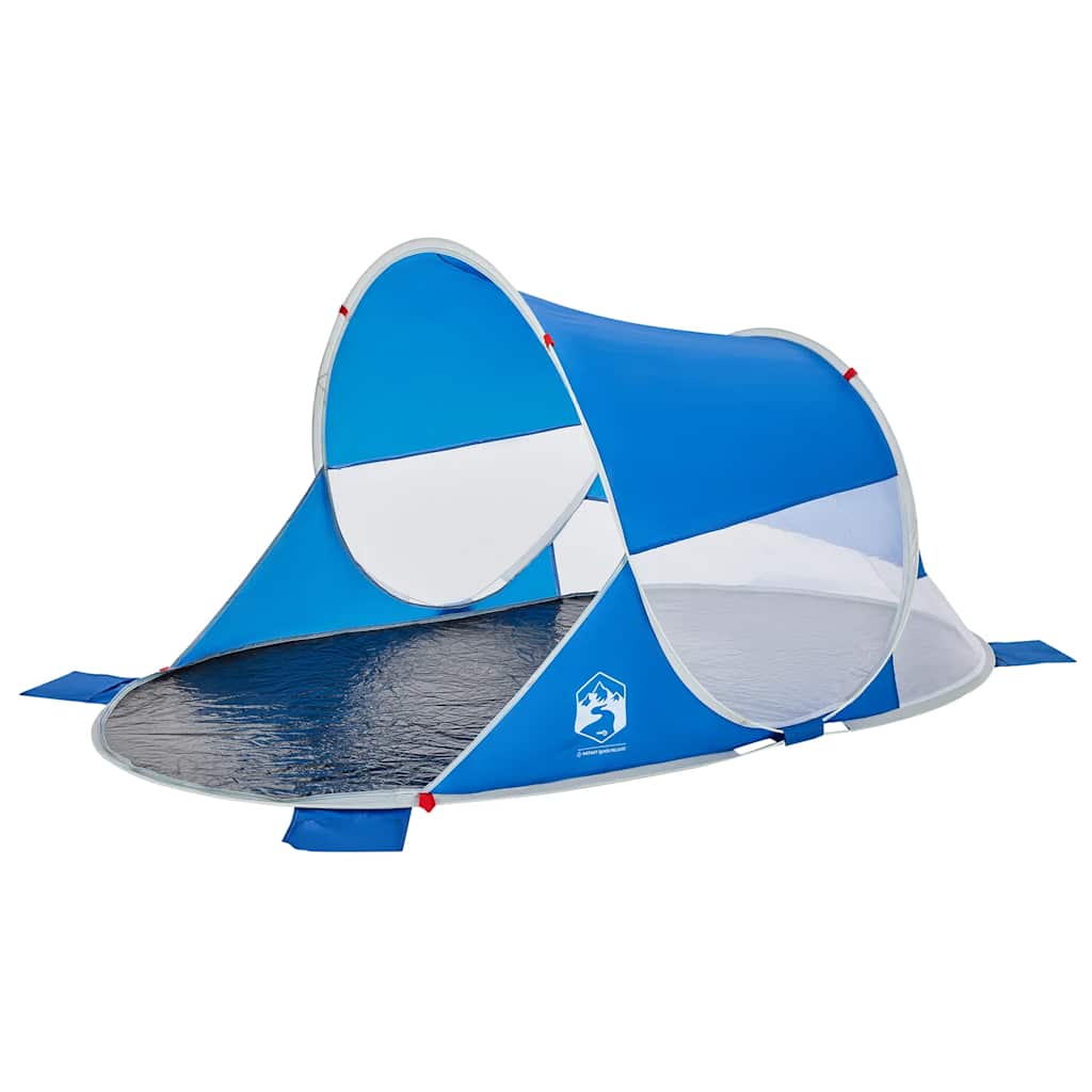 VidaXL tente de plage pop-up imperméable bleu azur