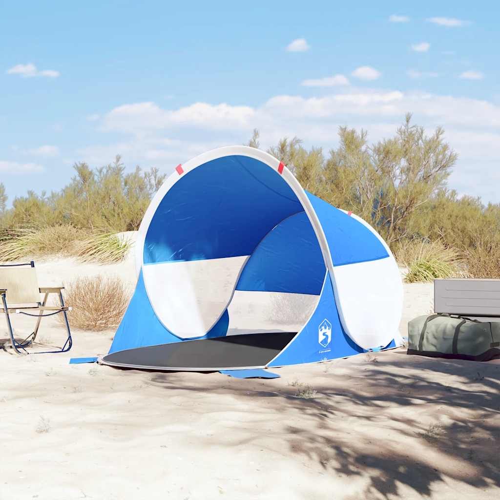 VidaXL tente de plage pop-up imperméable bleu azur