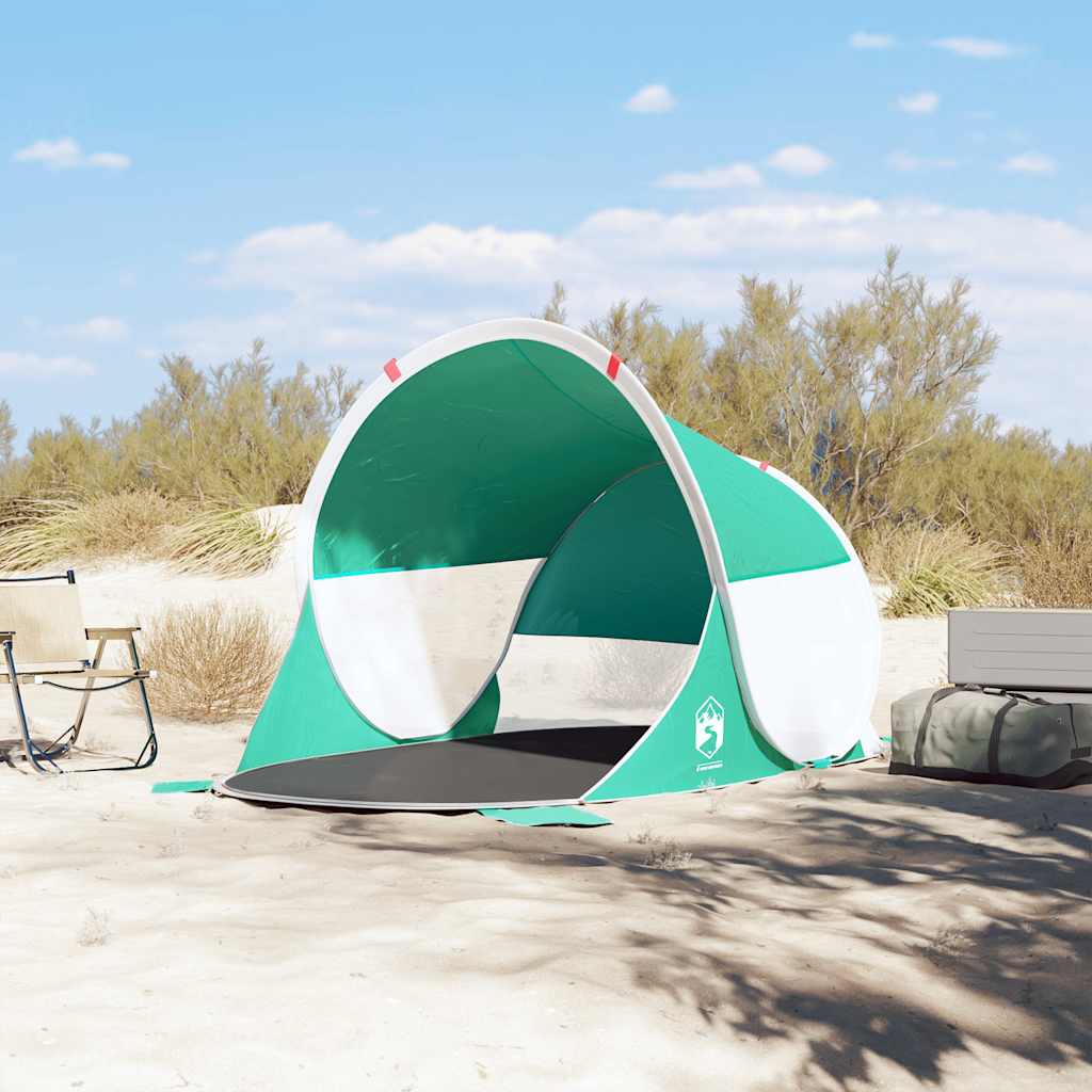 VidaXL tente de plage pop-up imperméable vert d'eau