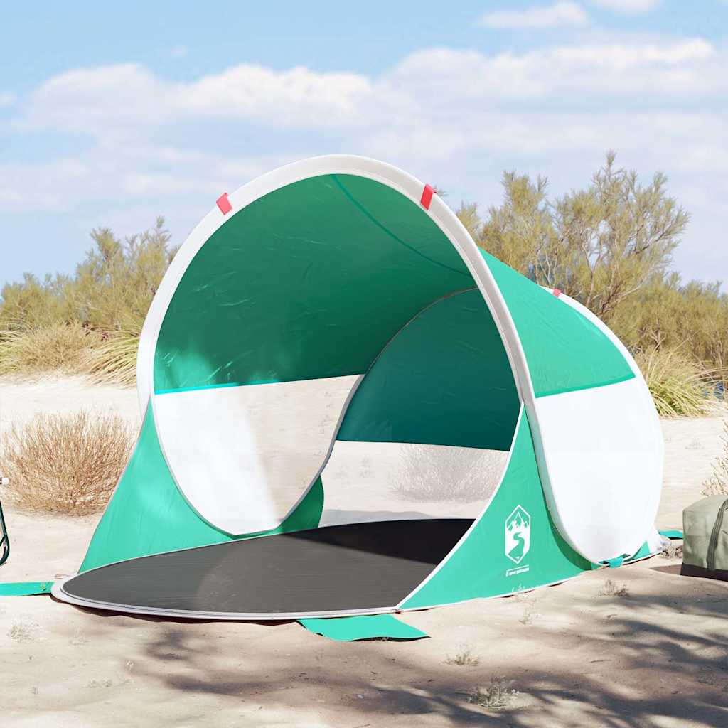 VidaXL tente de plage pop-up imperméable vert d'eau