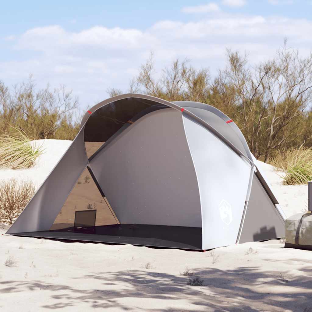 VidaXL tente de plage 2 personnes pop-up imperméable gris