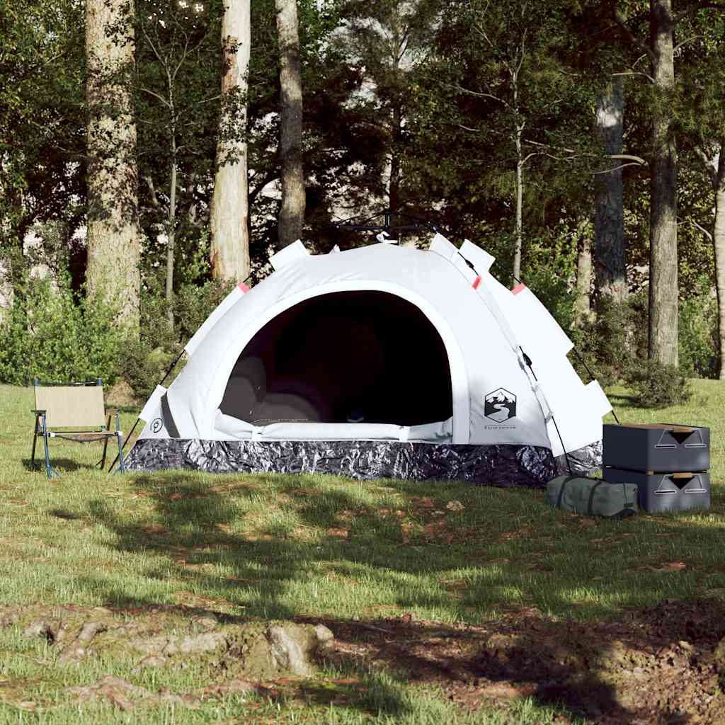 Tenda Vidaxl 2 posti in tessuto oscurante a sgancio rapido bianco