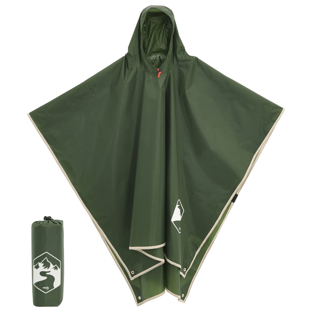 Vidaxx poncho de pluie avec capuche design 2 en 1 223x145 cm vert