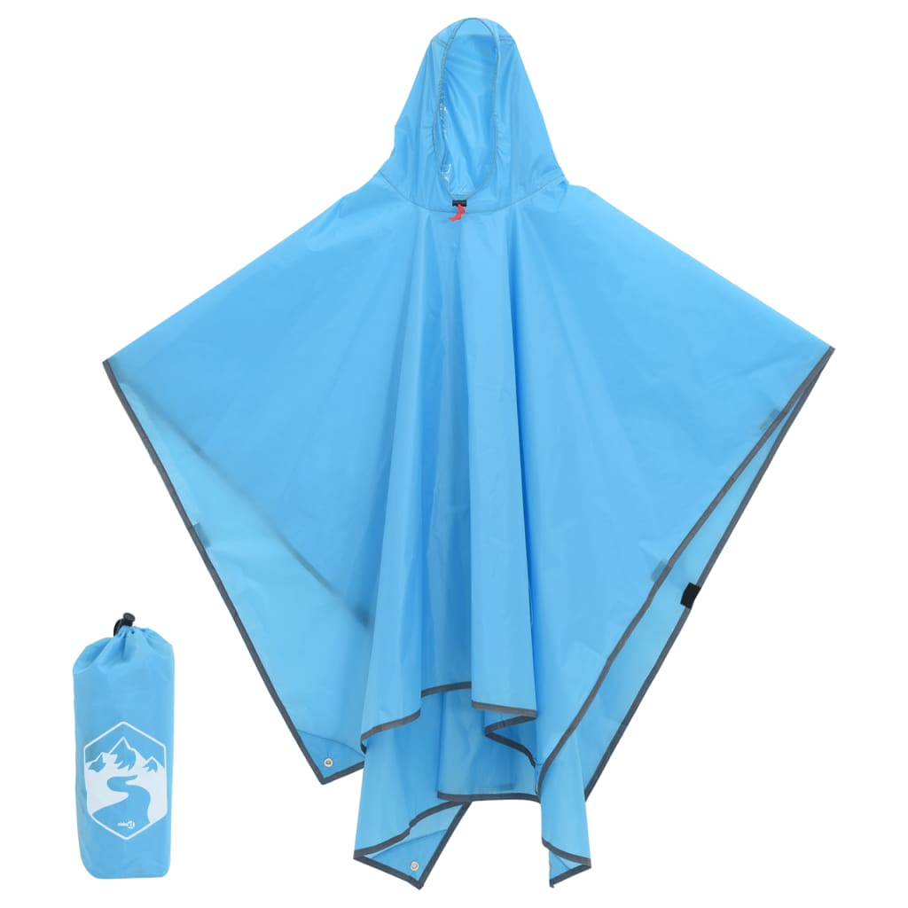 Poncho antipioggia VidaXL con cappuccio design 2 in 1 223x145 cm blu