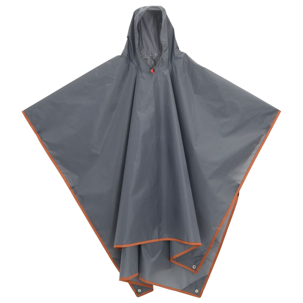 VidaXL poncho de pluie avec capuche design 2-en-1 223x145 cm gris orange