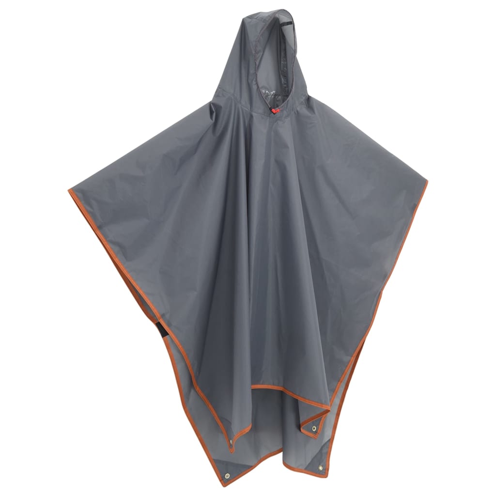 VidaXL poncho de pluie avec capuche design 2-en-1 223x145 cm gris orange