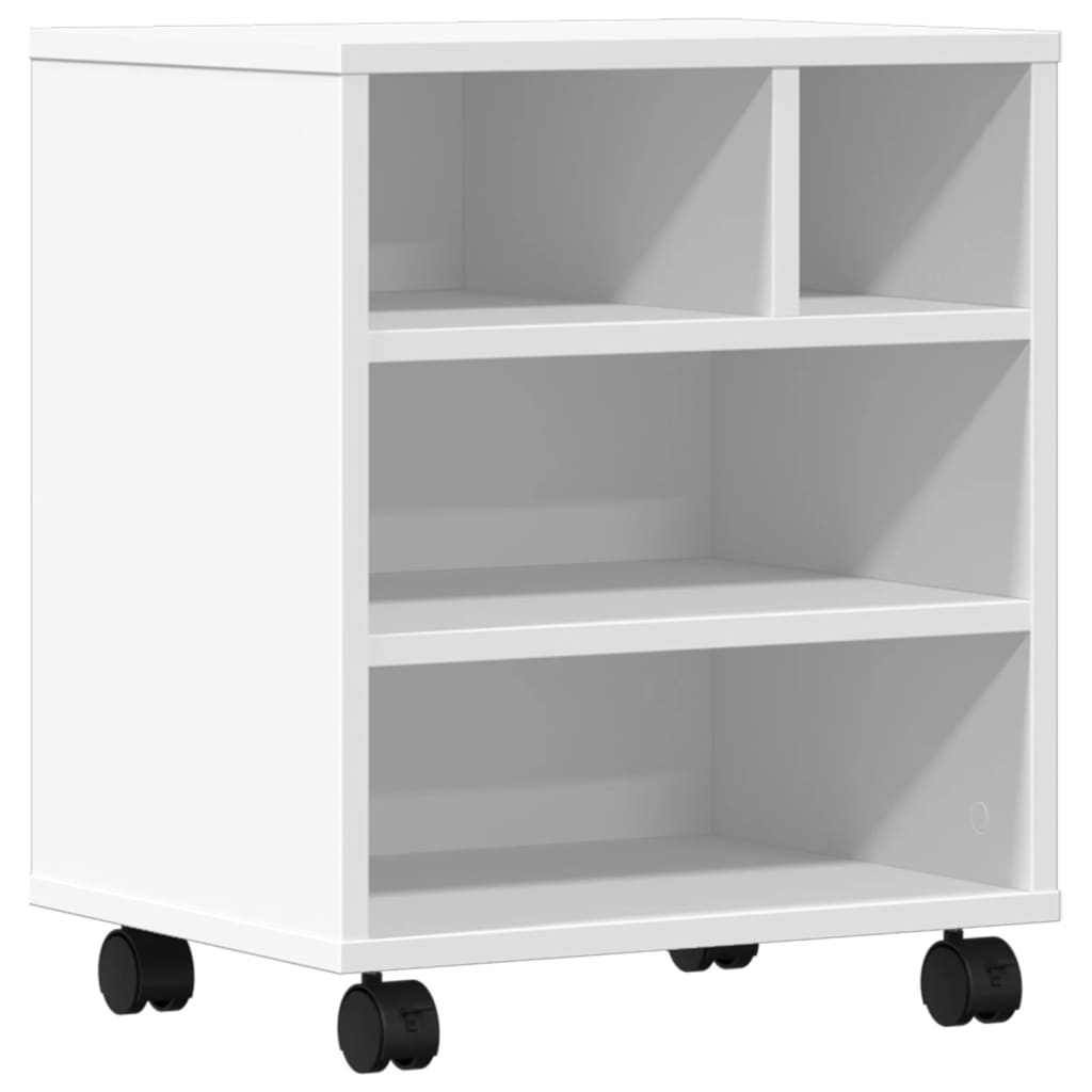 Armário de impressora VidaXL com rodas 41x32x48 cm branco