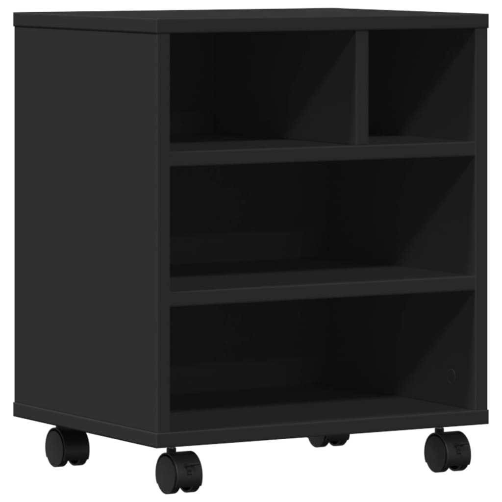 VidaXL printer cabinet with wheels 41x32x48 cm black