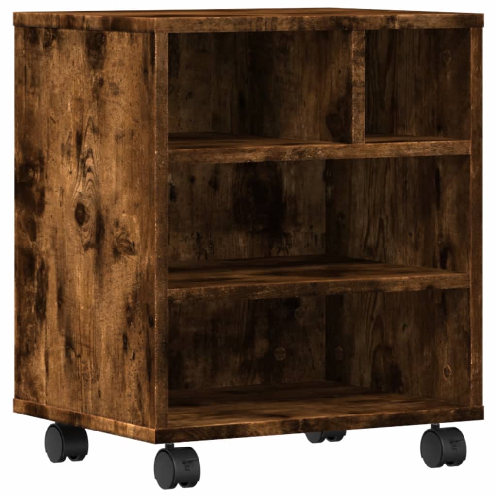 Vidaxxl armoire imprimante à roulettes 41x32x48 cm chêne fumé