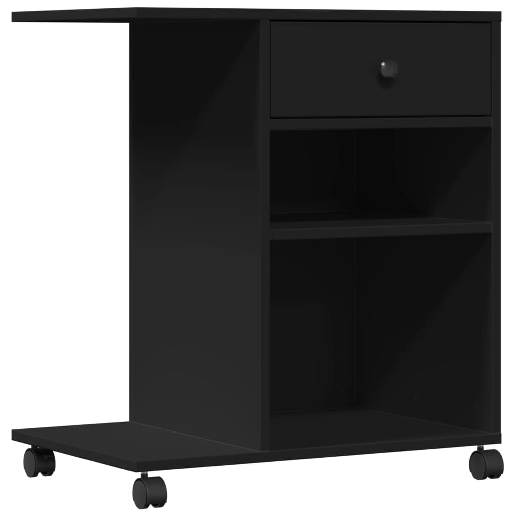 VidaXL printer cabinet with wheels 60x40x68.5 cm black
