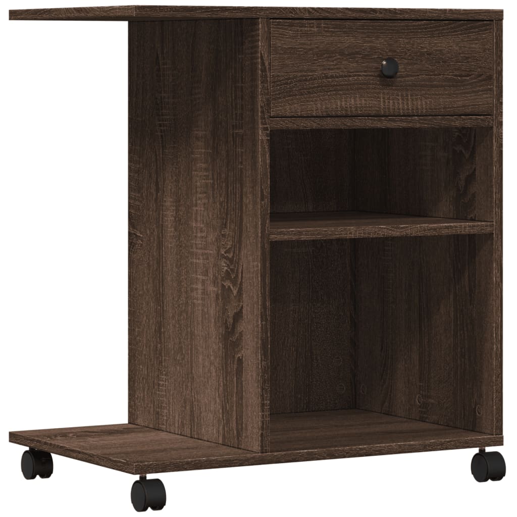 VidaXL printer cabinet with wheels 60x40x68.5 cm brown oak