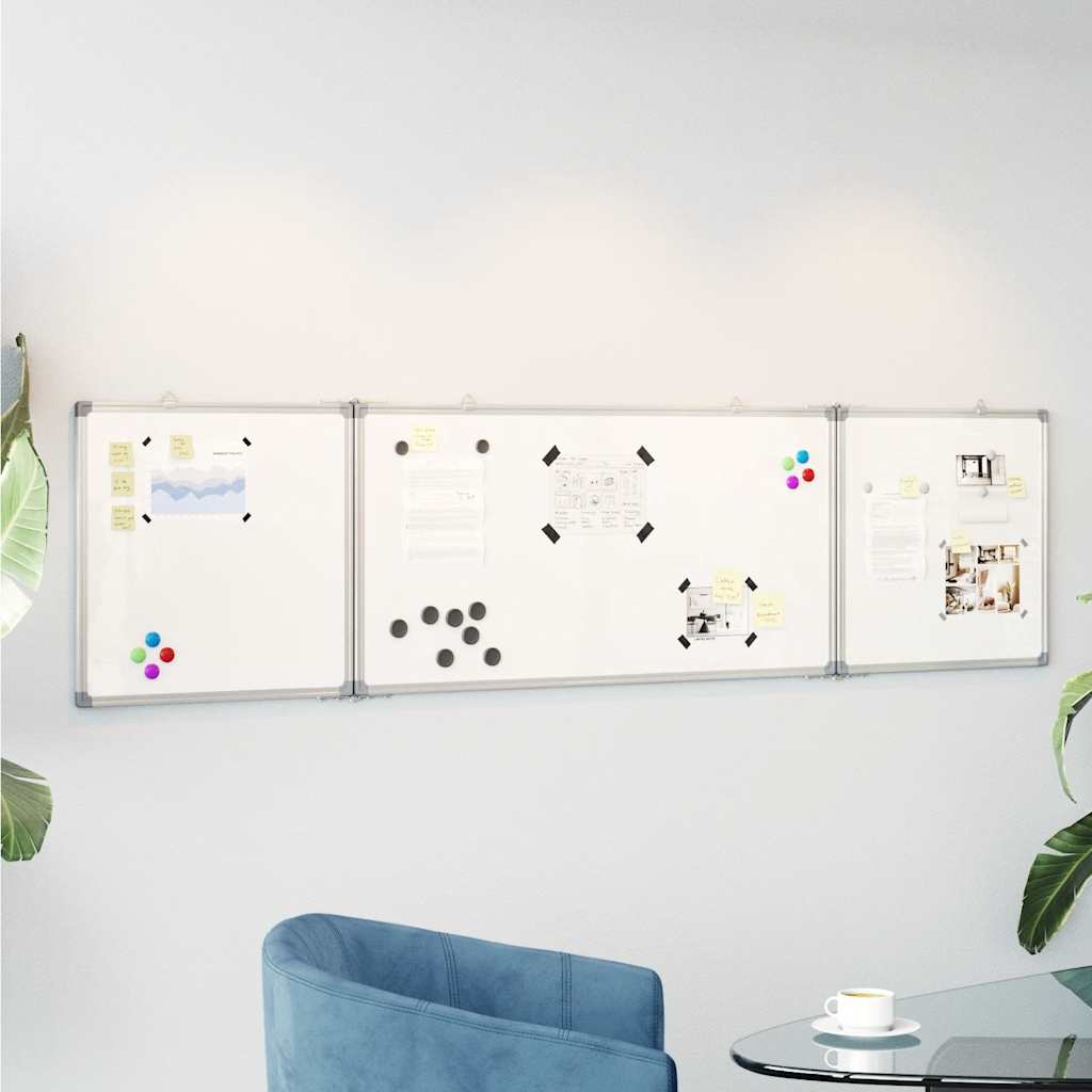 Vidaxx magnetisches faltbares Whiteboard 160x40x1,7 cm Aluminium
