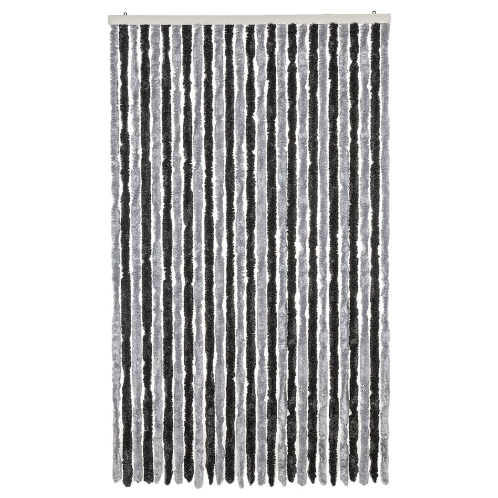 Vidaxx Fliegenvorhang 118x220 cm Chenille Grau und Schwarz