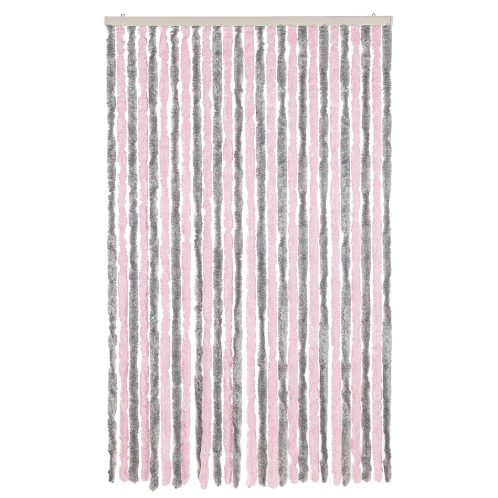 Vidaxx fly curtain 118x220 cm chenille silver gray and pink