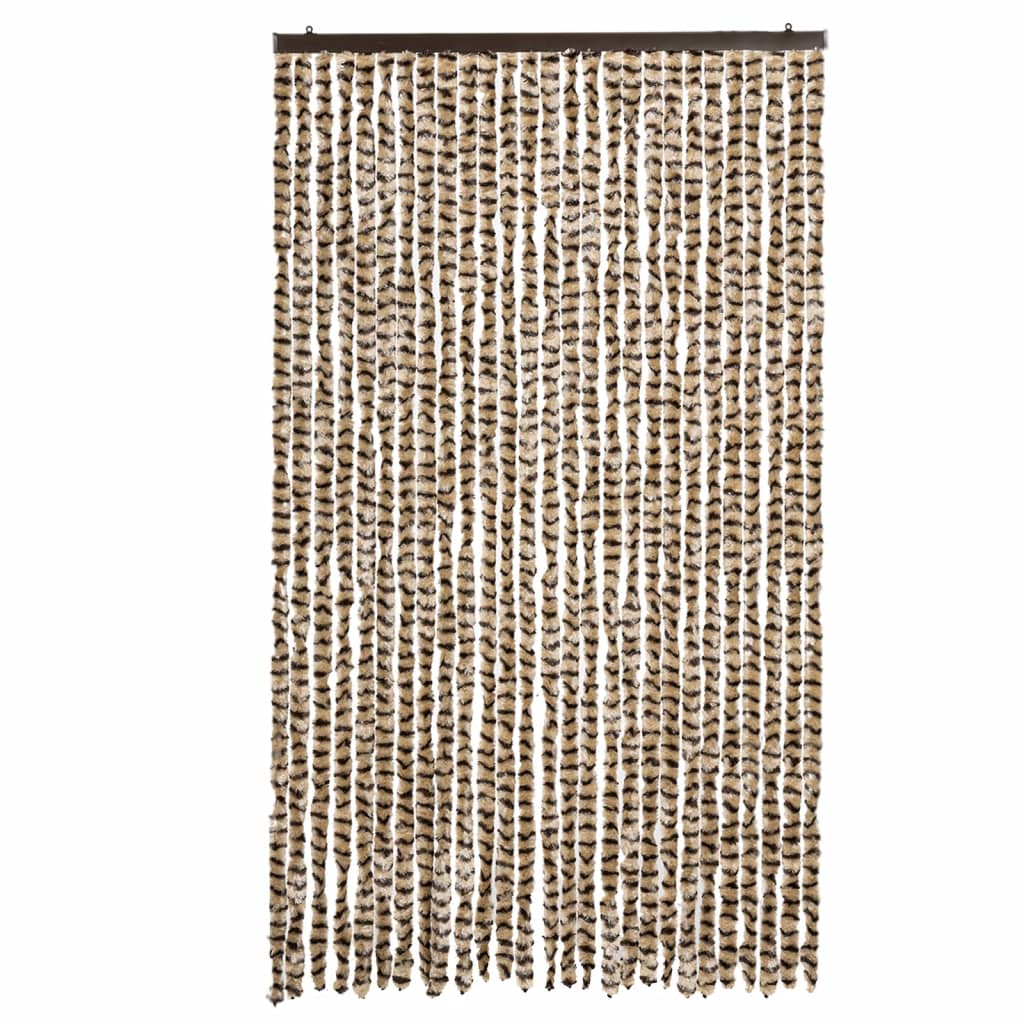 Vidaxx Fliegenvorhang 118x220 cm Chenille Beige und Braun